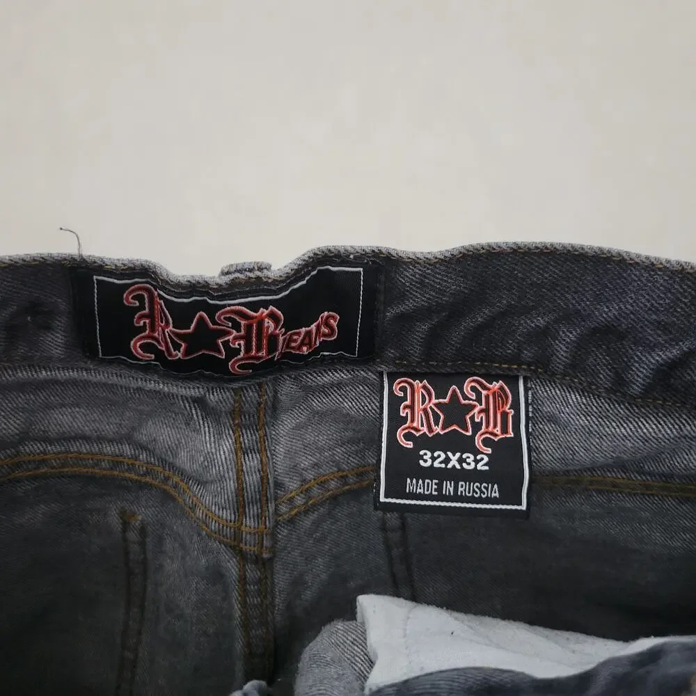 Vintage R&B Jeans 32x32 Baggy Wide Leg Carpenter Denim Y2K 90s Skate Grunge